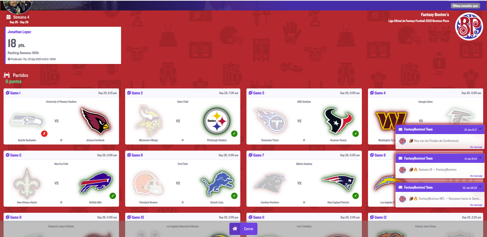 Fantasy Bostons – Fantasy Football NFL